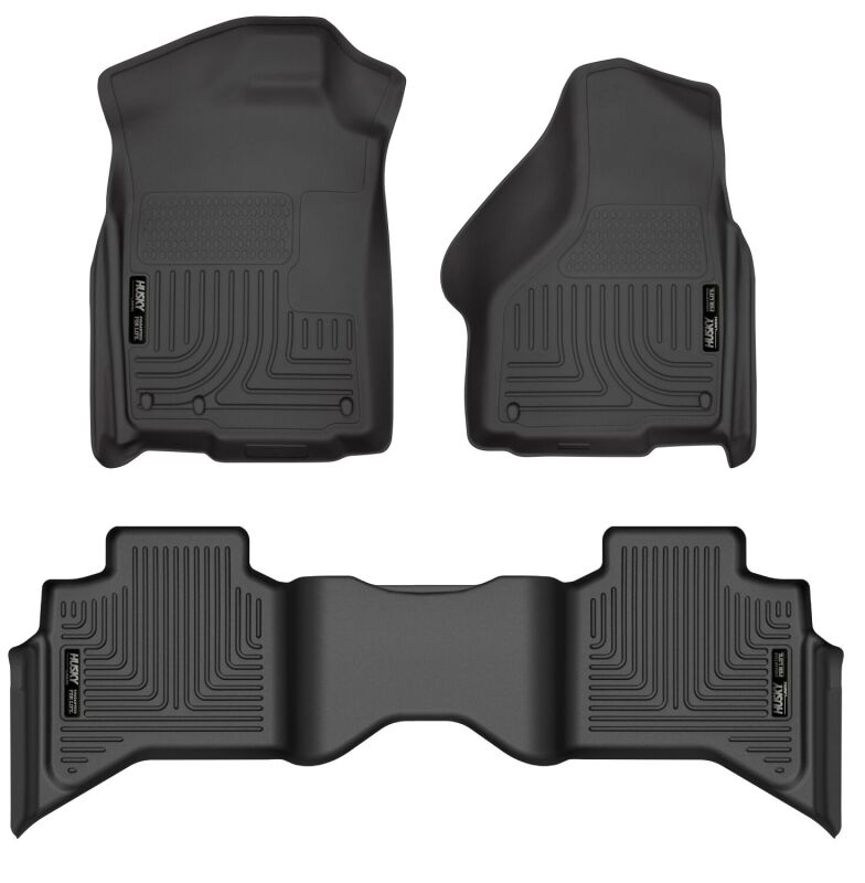 Ram Ram 1500 Floor Liners - Front + Rear - Husky Liners - WeatherBeater - Black - `10-`12
